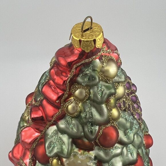 Susan Cherry 6.5" Glass Christmas Tree Ornament Glitter With Fruit Inscribed - Picture 6 of 10
